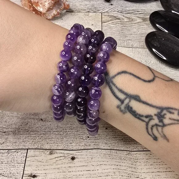 Amethyst Crystal Stretch Bracelet - Picture 4 of 4